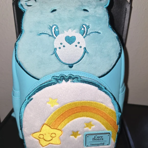 BAM Exclusive 40th Anniversary Care Bears - Wish Bear - Loungefly Mini Backpack - Picture 1 of 4